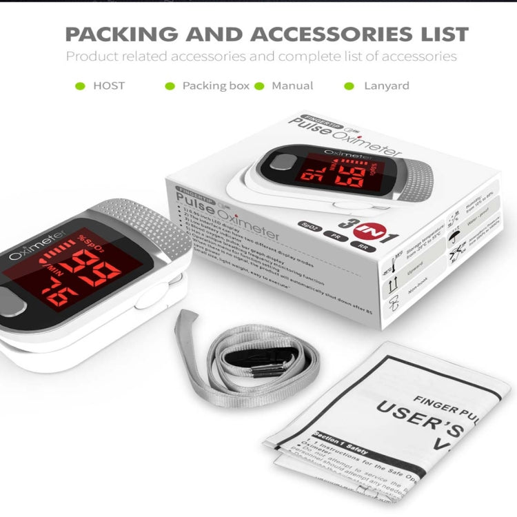 112R Finger Clip Pulse Oximeter With Respiratory Rate Detection Function