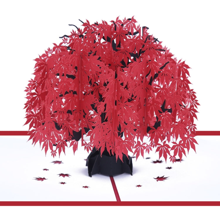 Three-Dimensional Maple Tree Greeting Card Birthday Card Red Maple Leaf 3d Card