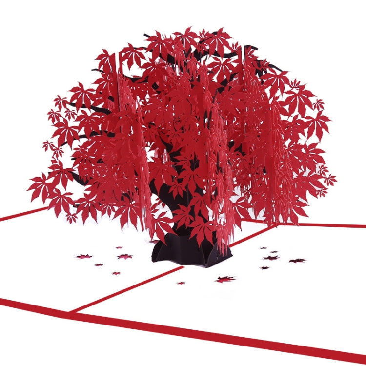 Three-Dimensional Maple Tree Greeting Card Birthday Card Red Maple Leaf 3d Card