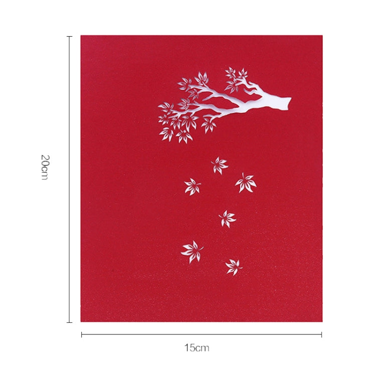 Three-Dimensional Maple Tree Greeting Card Birthday Card Red Maple Leaf 3d Card