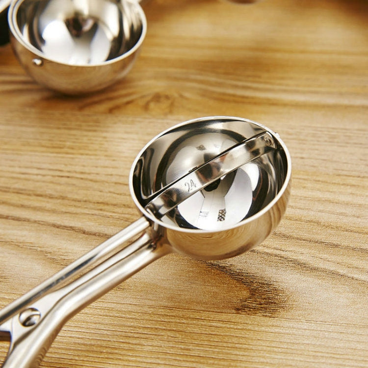 Stainless Steel Silicone Black Handle Ice Cream Scoop Spoon, Size:50mm