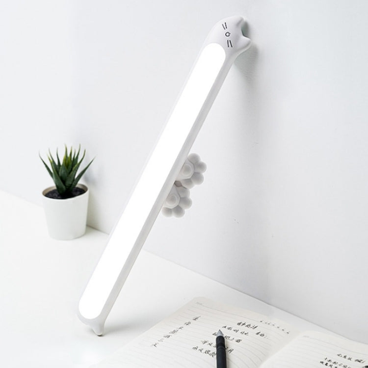 Cartoon Cat Student Dormitory LED Desk Lamp Desk Eye Protection Reading Lamp, Specification:Charging Stepless Dimming Model (White)