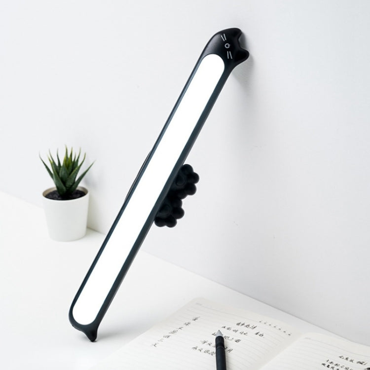 Cartoon Cat Student Dormitory LED Desk Lamp Desk Eye Protection Reading Lamp, Specification:Plug-in Natural Light (Black)