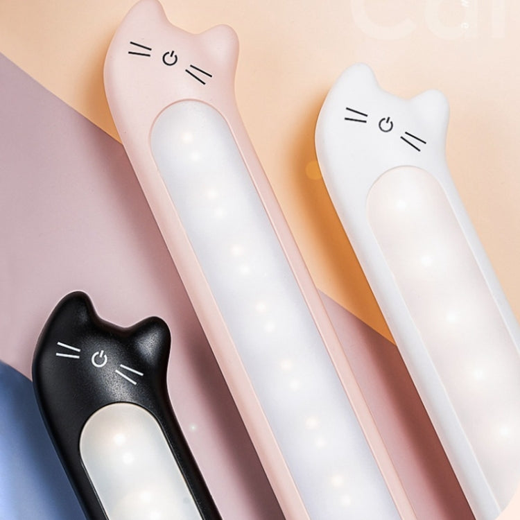 Cartoon Cat Student Dormitory LED Desk Lamp Desk Eye Protection Reading Lamp, Specification:Plug-in Natural Light (Black)