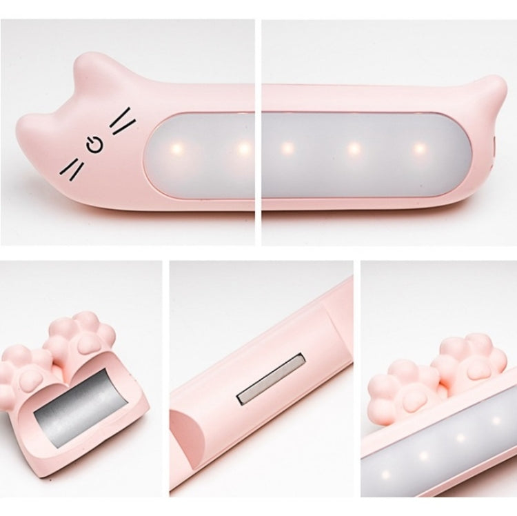 Cartoon Cat Student Dormitory LED Desk Lamp Desk Eye Protection Reading Lamp, Specification:Plug-in Natural Light (Black)