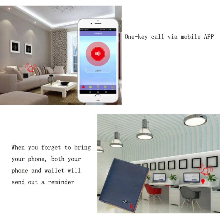 Men Leather Business Wallet Bluetooth Anti-Lost Alarm Smart Coin Purse