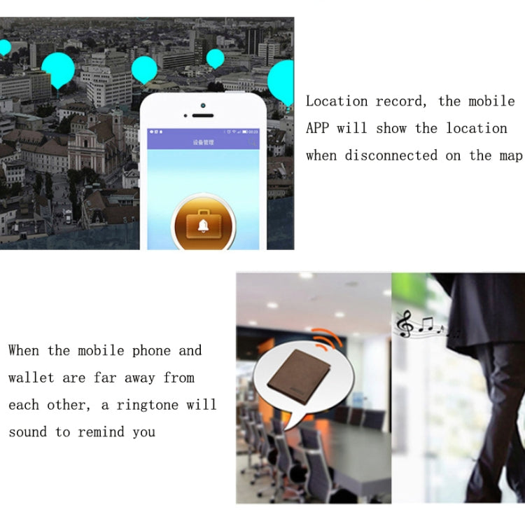 Men Leather Business Wallet Bluetooth Anti-Lost Alarm Smart Coin Purse