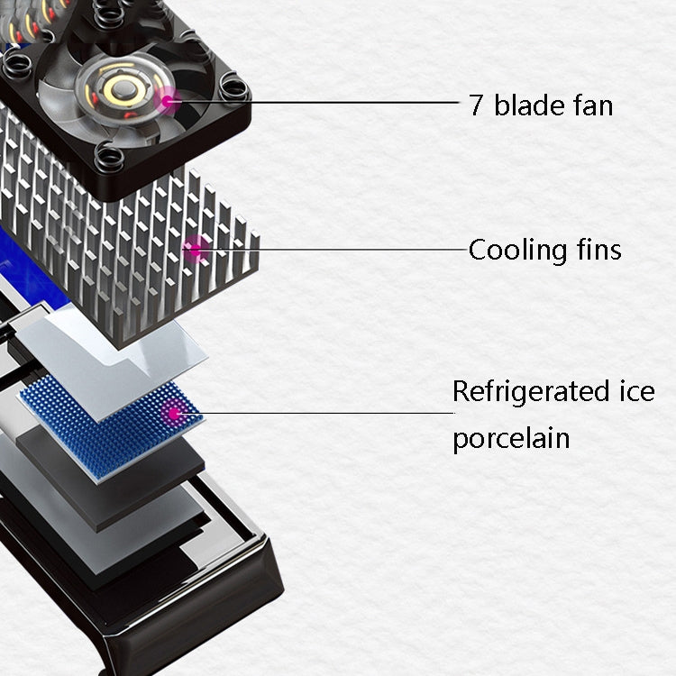 JLYC002 Semiconductor Cooler Cooling Fan Mobile Phone Radiator for 4-6.5 inch Mobile Phones(Silver Gray)