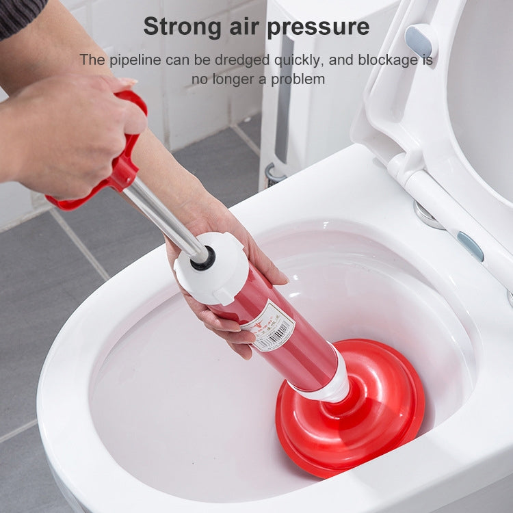 Household Sewer Dredge Toilet Suction Cup Vacuum Powerful Suction Pump, Style:Stainless Steel Rod