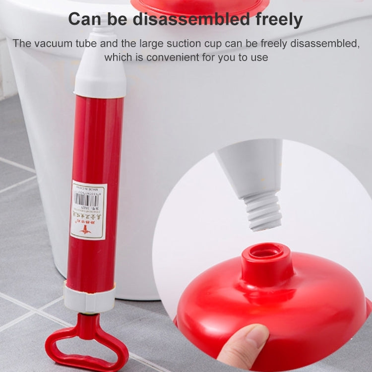Household Sewer Dredge Toilet Suction Cup Vacuum Powerful Suction Pump, Style:Stainless Steel Rod