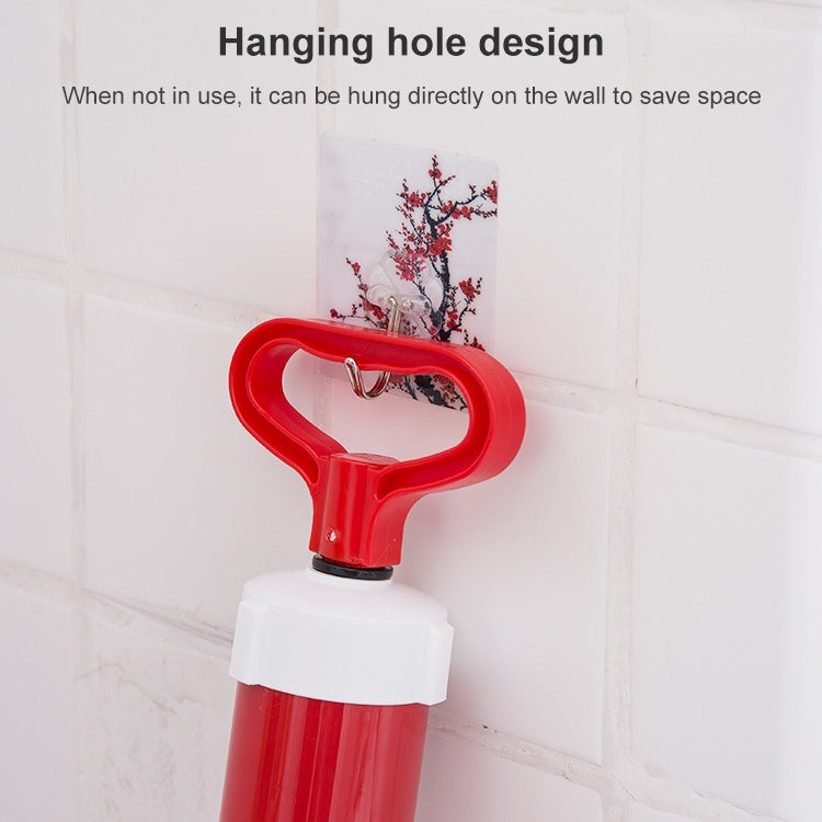 Household Sewer Dredge Toilet Suction Cup Vacuum Powerful Suction Pump, Style:Stainless Steel Rod
