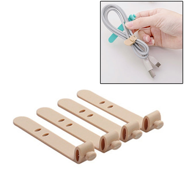 4 PCS Solid Color Cable Winder Organizer Holder Line Fixer Winder