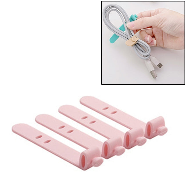 4 PCS Solid Color Cable Winder Organizer Holder Line Fixer Winder