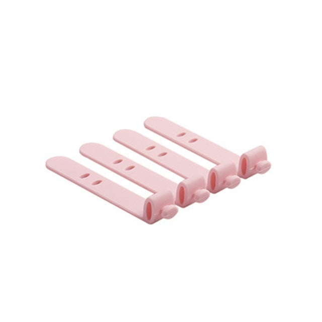 4 PCS Solid Color Cable Winder Organizer Holder Line Fixer Winder
