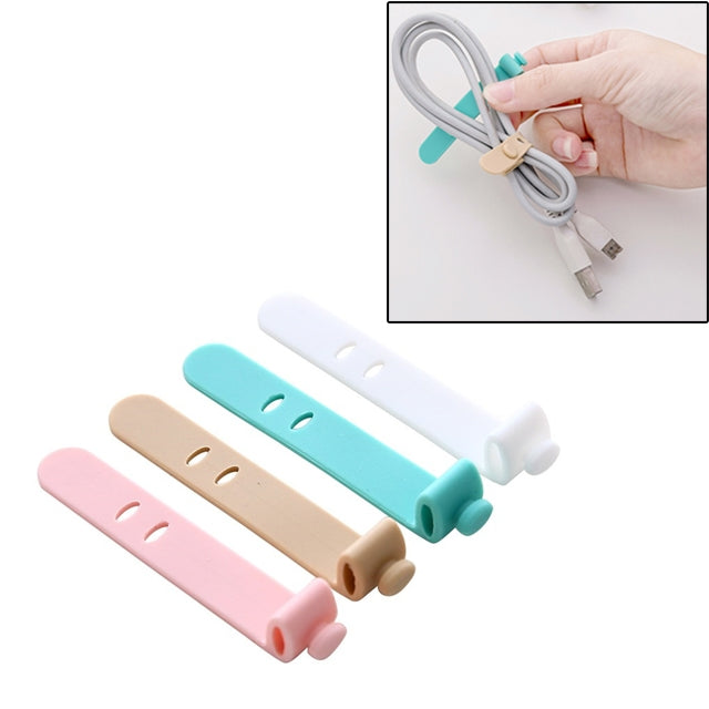 4 PCS Solid Color Cable Winder Organizer Holder Line Fixer Winder