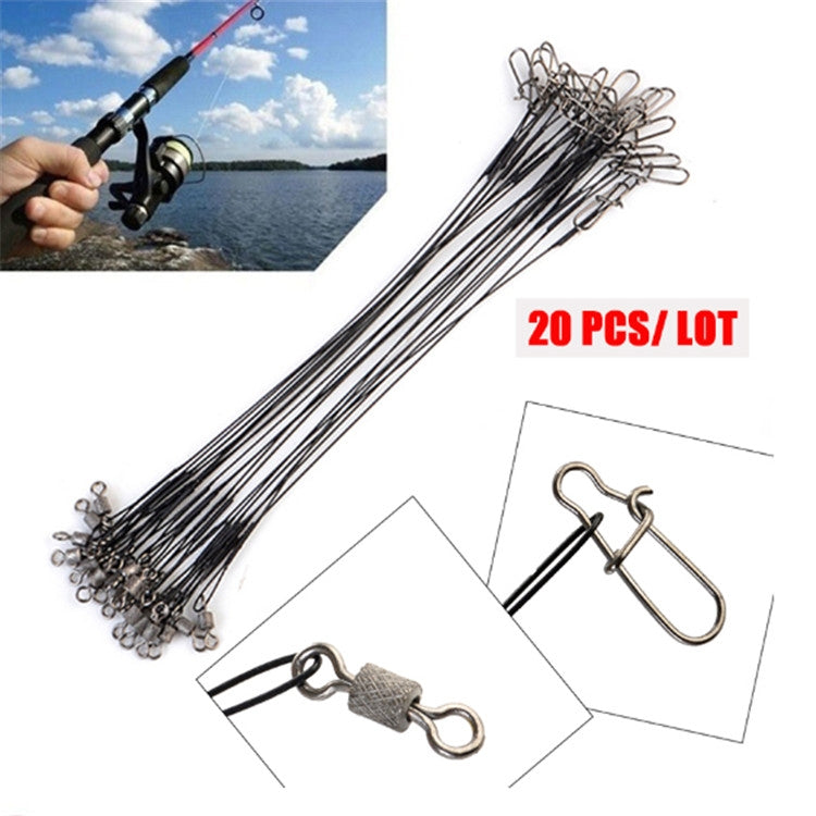 20 PCS Luya Front Wire With Pin Wire Anti-bite Wire, Size:20CM