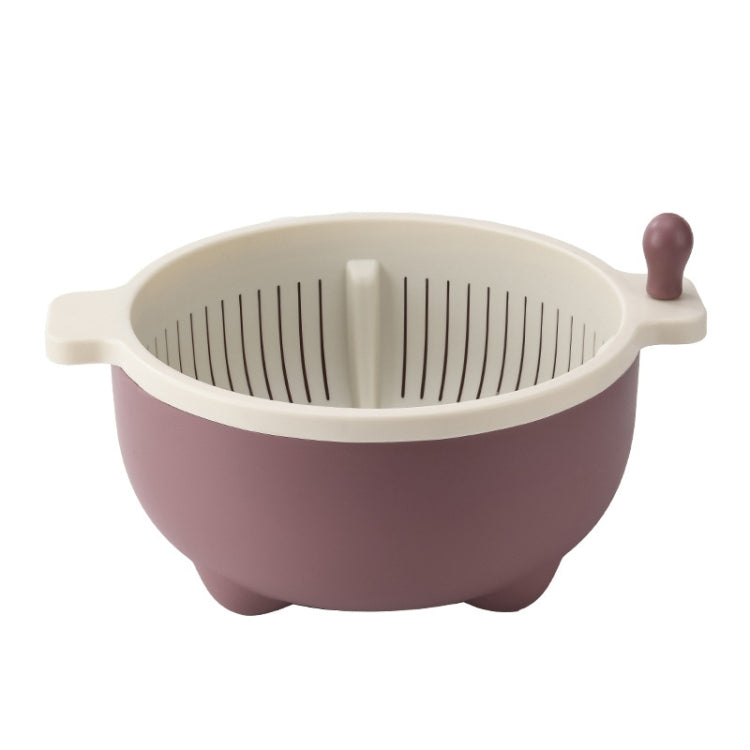 2 PCS Fruit Basket Double-Layer Dense Hole Drain Plastic Basket Household Hand-Operated Vegetable Washing Basket