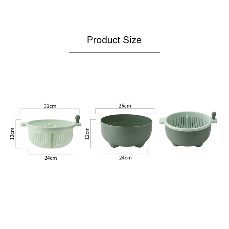 2 PCS Fruit Basket Double-Layer Dense Hole Drain Plastic Basket Household Hand-Operated Vegetable Washing Basket