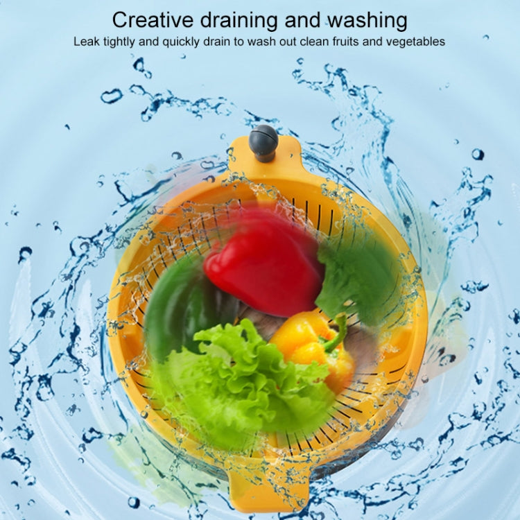 2 PCS Fruit Basket Double-Layer Dense Hole Drain Plastic Basket Household Hand-Operated Vegetable Washing Basket