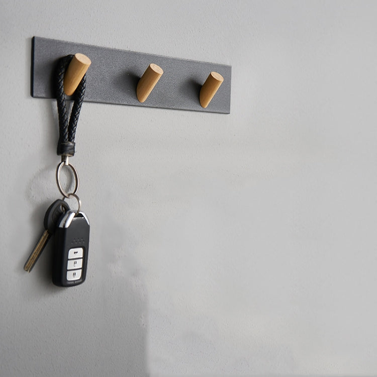 Wall Hanging Viscose Free Punch Key Hook Coat Hook, Specification:3 Hooks, Color:Black