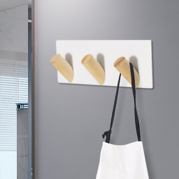 Wall Hanging Viscose Free Punch Key Hook Coat Hook, Specification:3 Hooks, Color:White