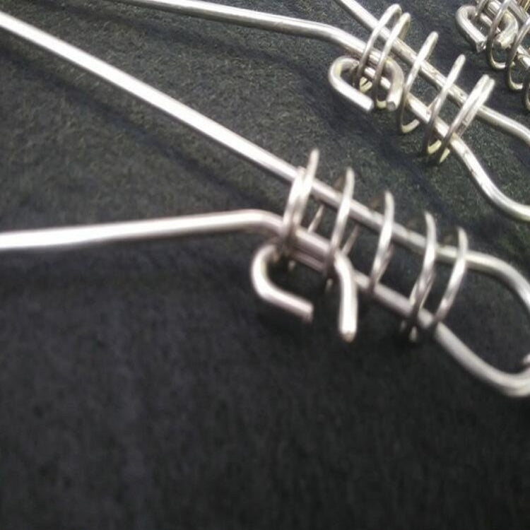 10 PCS Stainless Steel Live Fish Clasp Fish Lock Single Hand Clasp Fishing Tackle, Specification:Medium 3mm Thick and 18cm Long(Silver)