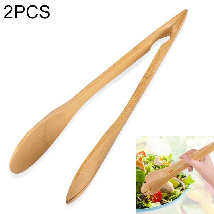 2 PCS Kitchen Pure Natural Bamboo Food Clip Wood Multifunctional Bread Salad Clip