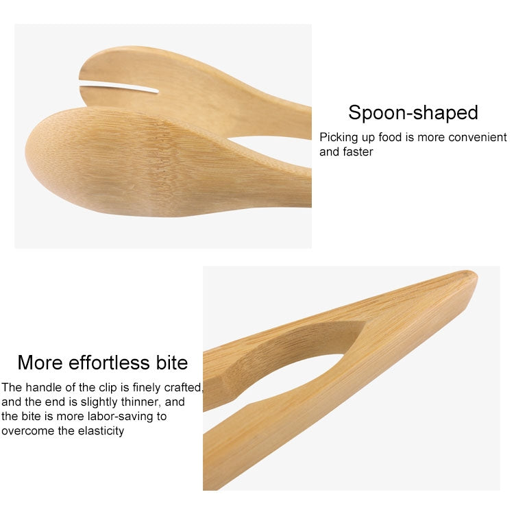2 PCS Kitchen Pure Natural Bamboo Food Clip Wood Multifunctional Bread Salad Clip