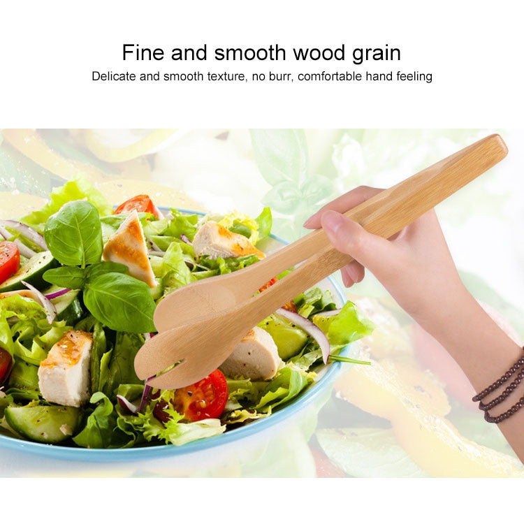 2 PCS Kitchen Pure Natural Bamboo Food Clip Wood Multifunctional Bread Salad Clip