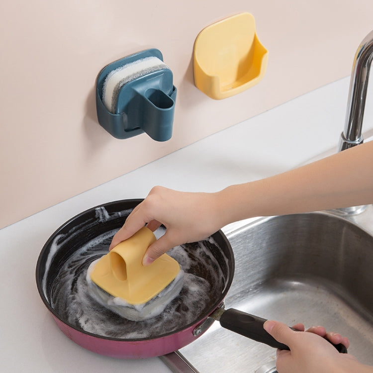 4 PCS Kitchen Wall-mounted Sponge Brush With Handle For Cleaning Grease And Cleaning Brush Random Color Delivery