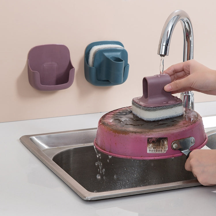 4 PCS Kitchen Wall-mounted Sponge Brush With Handle For Cleaning Grease And Cleaning Brush Random Color Delivery