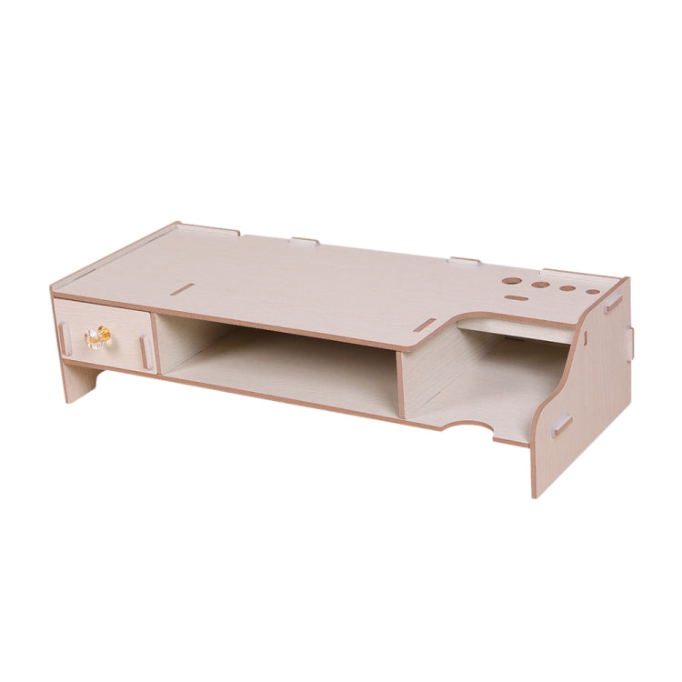 Monitor Wooden Stand Computer Desk Organizer with Keyboard Mouse Storage Slots