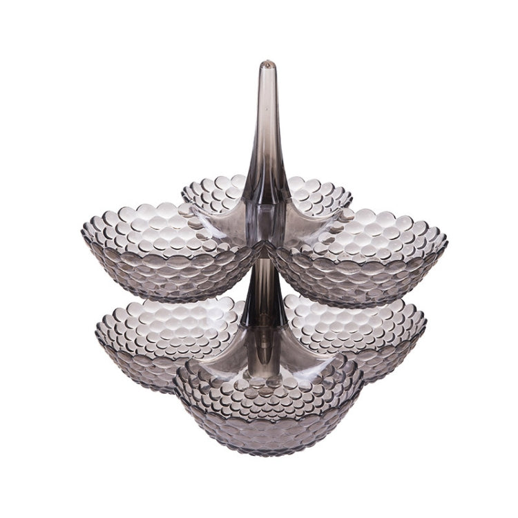 Fruit Storage Multi-layer Superimposed Fruit Tray Living Room Coffee Table Home Candy Tray, Color:Double Layer Black