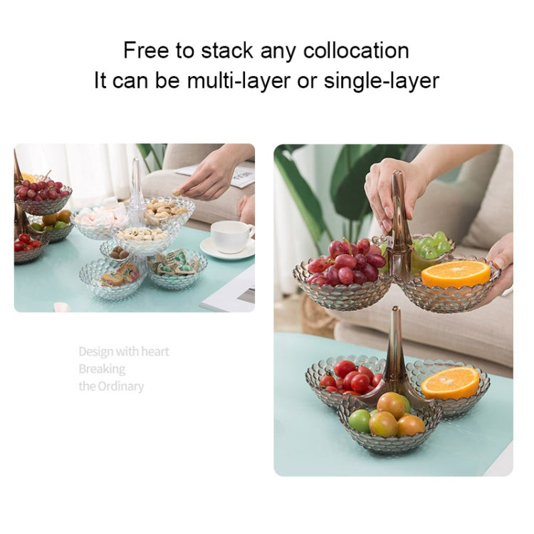 Fruit Storage Multi-layer Superimposed Fruit Tray Living Room Coffee Table Home Candy Tray, Color:Three Layer Black