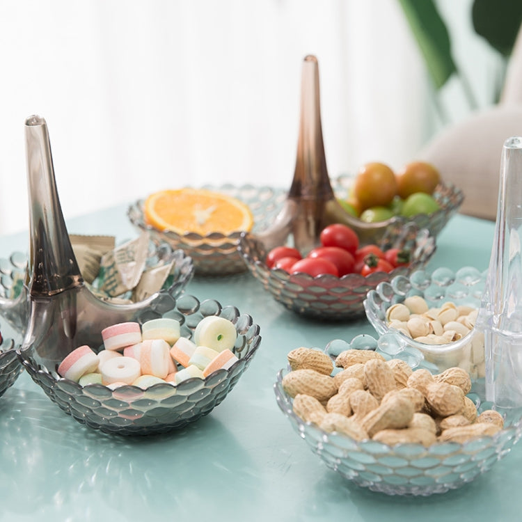 Fruit Storage Multi-layer Superimposed Fruit Tray Living Room Coffee Table Home Candy Tray, Color:Three Layer Black