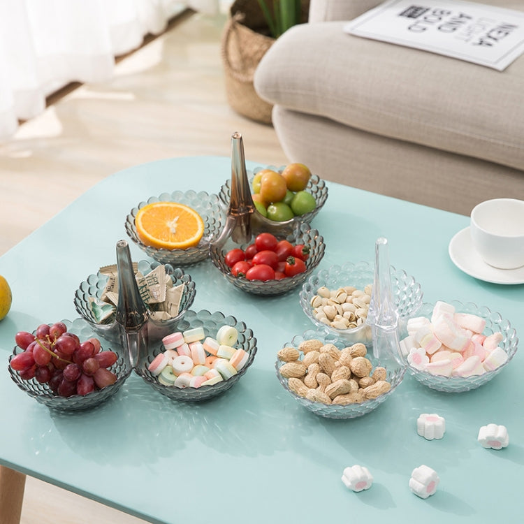 Fruit Storage Multi-layer Superimposed Fruit Tray Living Room Coffee Table Home Candy Tray, Color:Three Layer Brown
