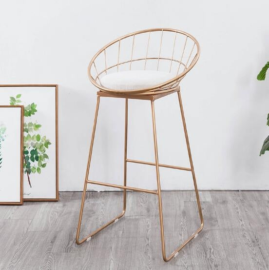 Simple High Stool Creative Casual Nordic Ring Cafe bBar Table and Chair, Size:High 45cm