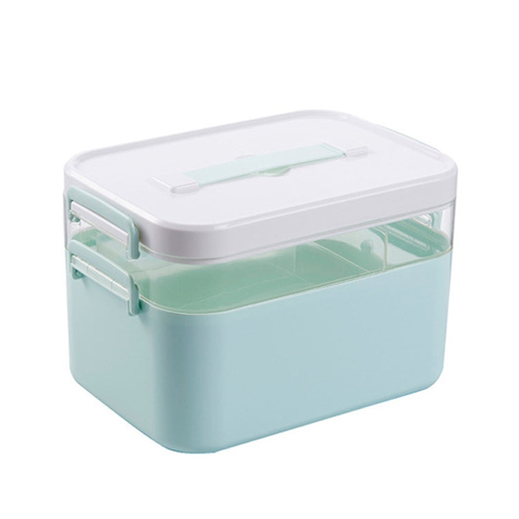 Household Portable Cosmetic Finishing Storage Box Large-capacity Family Safety Emergency Storage Box Double-layer Medicine Case, Size:L-28.5x19.5x18.5cm