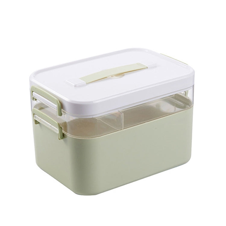 Household Portable Cosmetic Finishing Storage Box Large-capacity Family Safety Emergency Storage Box Double-layer Medicine Case, Size:L-28.5x19.5x18.5cm