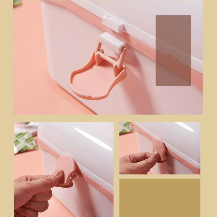 Multifunctional Dustproof Jewelry Cosmetic Plastic Box Household Portable Medicine Box Case, Size:L 27.5x19x18cm(White)