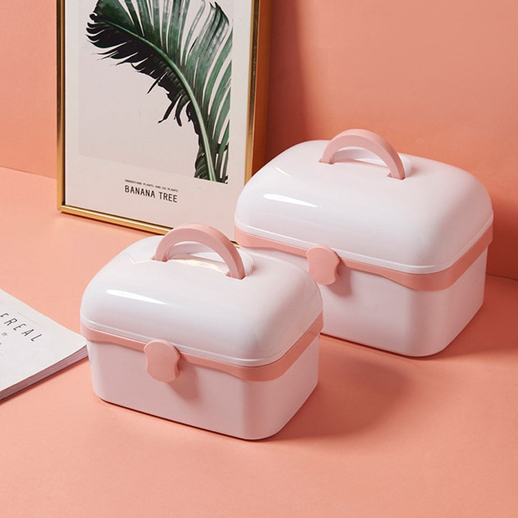 Multifunctional Dustproof Jewelry Cosmetic Plastic Box Household Portable Medicine Box Case, Size:L 27.5x19x18cm(White)