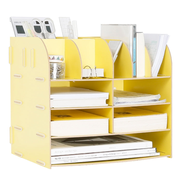 Wooden Office Storage Box Multi-layer Office File Rack Desktop File Cabinet