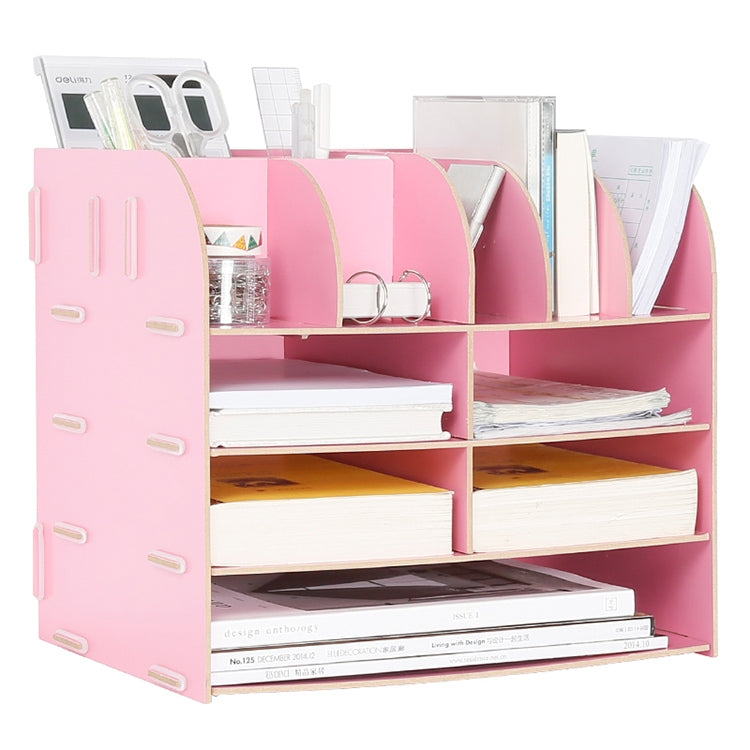 Wooden Office Storage Box Multi-layer Office File Rack Desktop File Cabinet