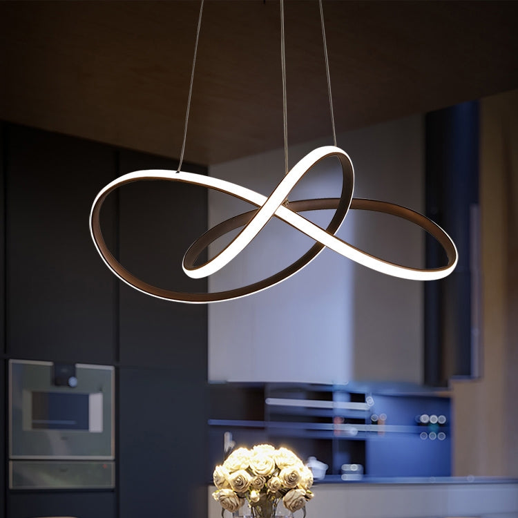 Simple and Creative Personality LED Living Room Bedroom Dining Room Chandelier, Diameter: 50cm, Light Color:White Light(Coffee)