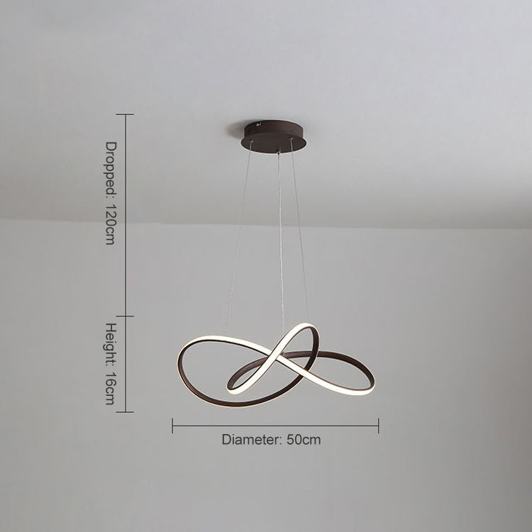 Simple and Creative Personality LED Living Room Bedroom Dining Room Chandelier, Diameter: 50cm, Light Color:White Light(Coffee)