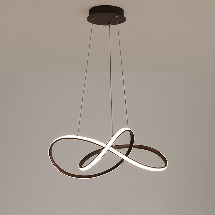 Simple and Creative Personality LED Living Room Bedroom Dining Room Chandelier, Diameter: 50cm, Light Color:Dimmable with Remote(Coffee)