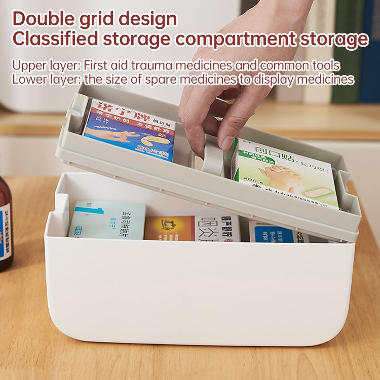 Multifunctional Household Dustproof Family Safety Emergency Storage Box Double-layer Medicine Case, Size:L