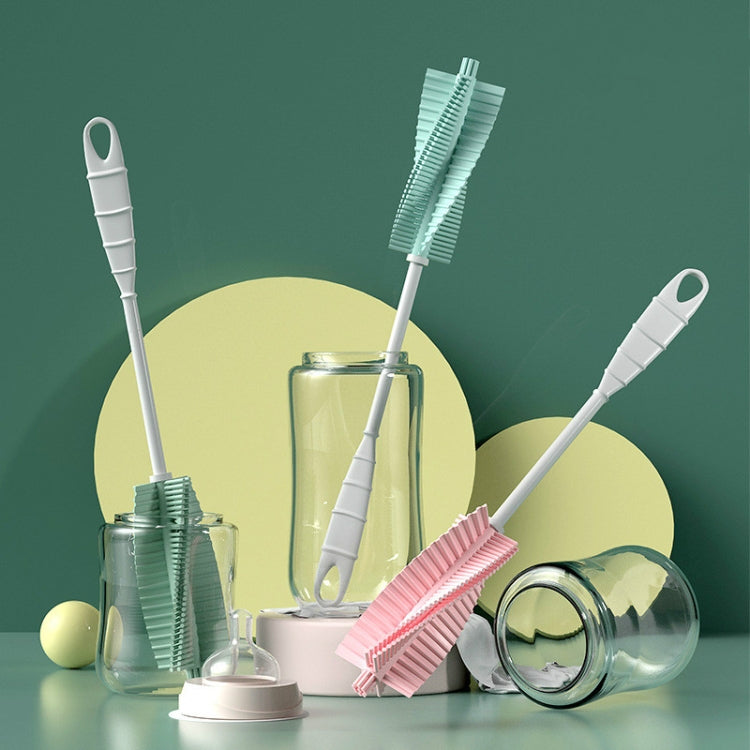 3 PCS Silicone Baby Bottle Long Handle Cup Cleaning Brush 360 Degree Rotating Bottle Brush