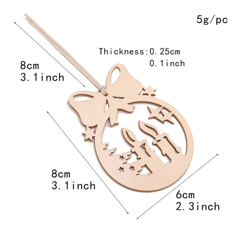 10pcs/set Wood Hollow Carved Christmas Tree Pendants Home Decoration Hotel DIY Holiday Decoration Gifts