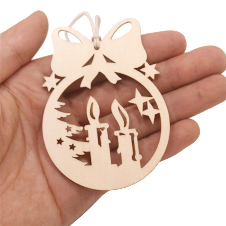 10pcs/set Wood Hollow Carved Christmas Tree Pendants Home Decoration Hotel DIY Holiday Decoration Gifts